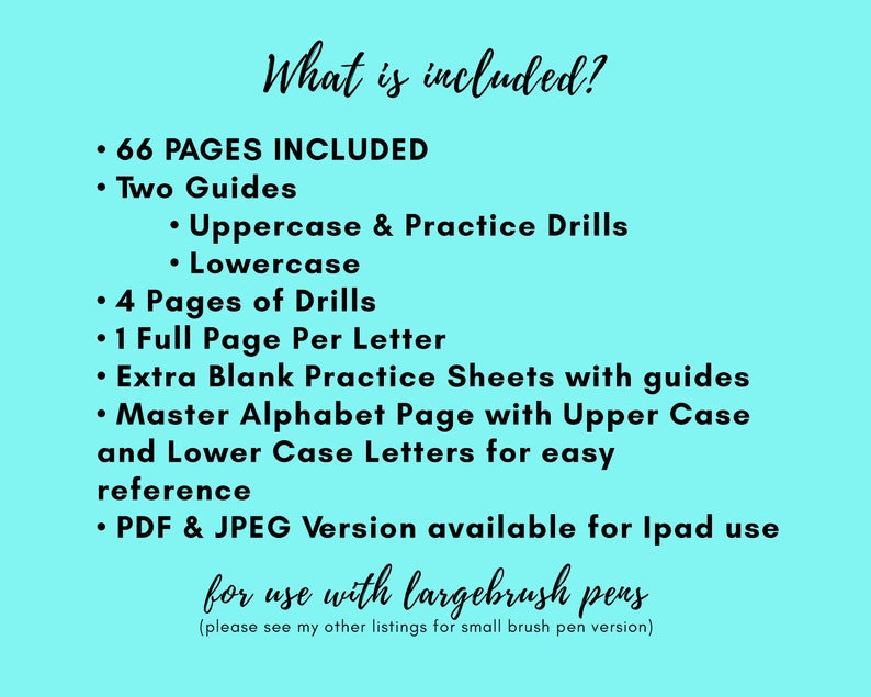 Brush Lettering Worksheets for Large Pens - Calligraphy Worksheets ...