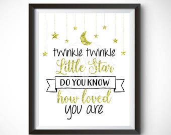 Printable Wall Art - Twinkle Twinkle Little Star Nursery Decor Instant Download Digital Print Home Decor