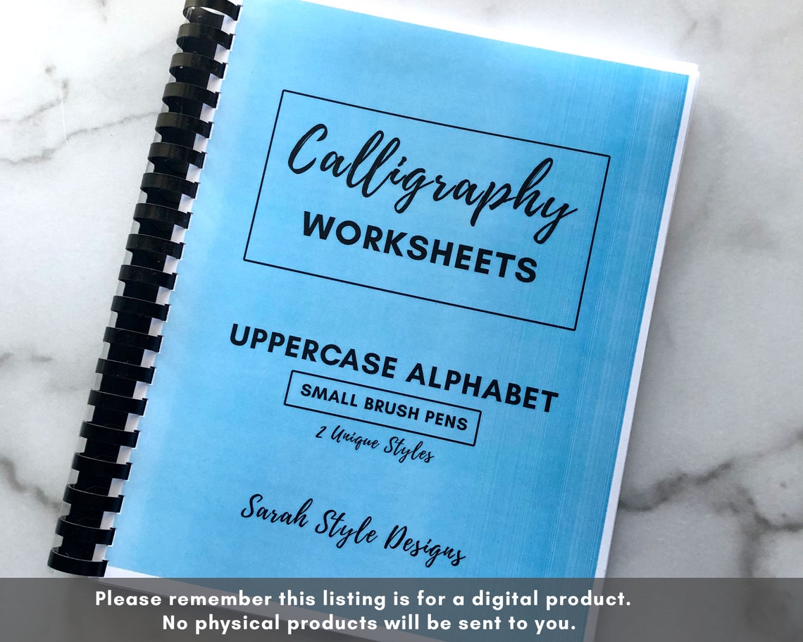 Brush Lettering Worksheets Bundle for Small and Large Brush | Etsy