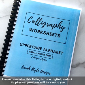 Brush Lettering Worksheets Bundle for Small and Large Brush Pens ...