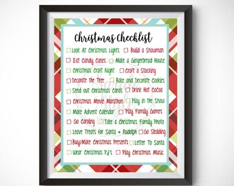 Christmas Checklist Printable Family Tradition Digital | Etsy