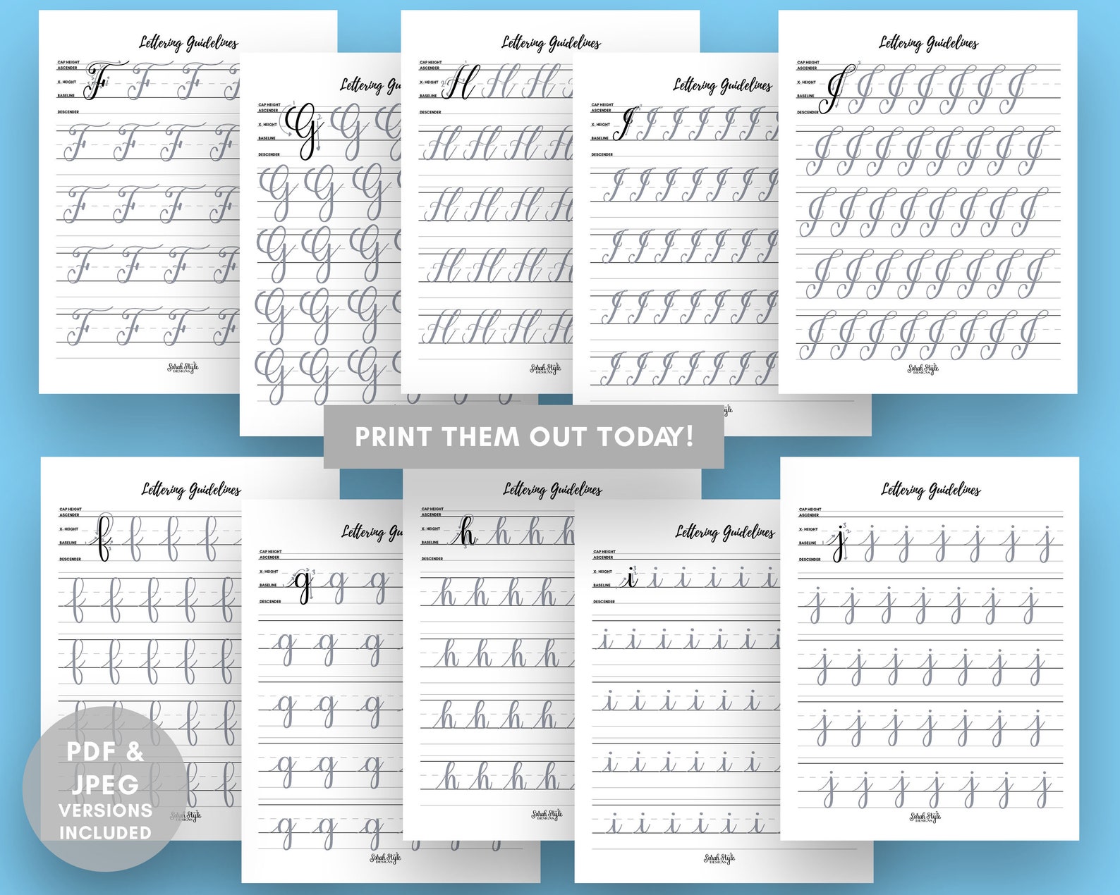 Brush Lettering Worksheets for Small Brush Pens - Calligraphy Work ...