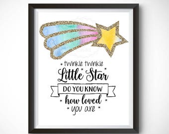 Printable Wall Art - Nursery Twinkle Twinkle Little Star Instant Download Digital Download Home Decor