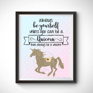Printable Wall Art - Unicorn Motivational Magical Print Digital Download Instant Home Decor