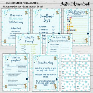 Baby Shower Game Bundle - Boy Baby Shower - Baby Shower Signs - Instant Download - Digitial Printable - 5 Game Party Pack - Set 3