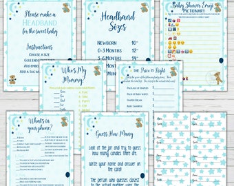 Baby Shower Game Bundle - Boy Baby Shower - Baby Shower Signs - Instant Download - Digitial Printable - 5 Game Party Pack - Set 3