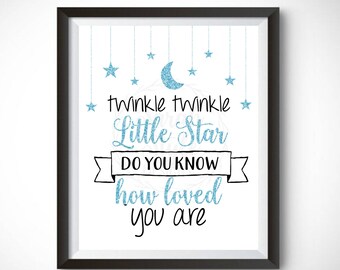 Printable Wall Art - Twinkle Twinkle LIttle Star Nursery Decor Instant Download Home Decor Print