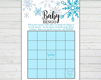 Baby Shower Bingo - Winter Baby Shower Games - Snowflake Baby Shower - Instant Download - Digital Printable - BONUS GAME - Party Game