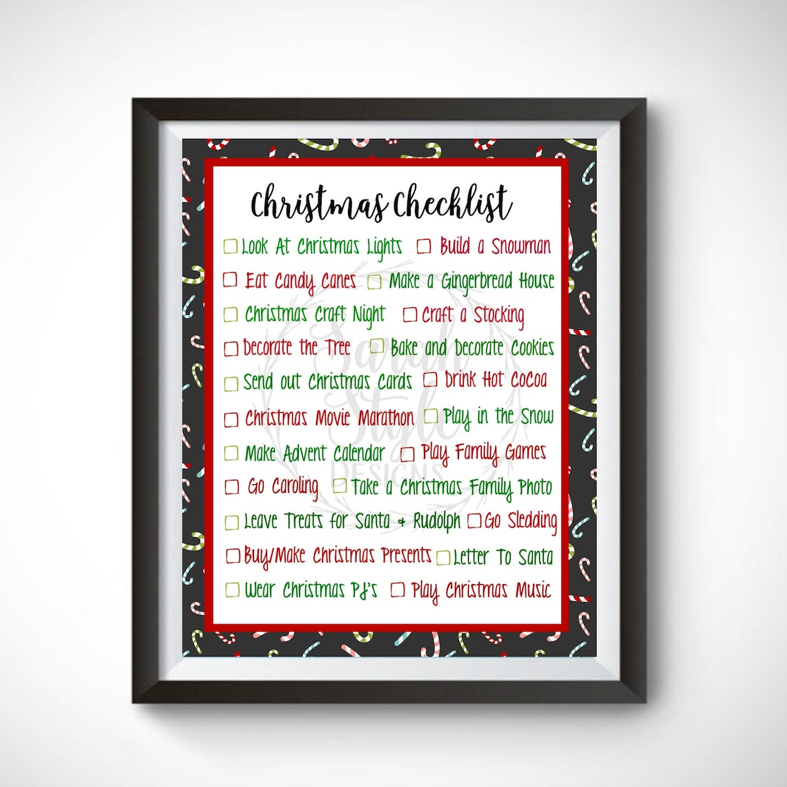 Christmas Printable Checklist Digital Print, Family Tradition, Holiday ...