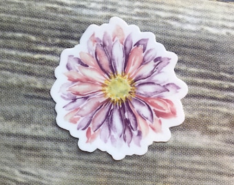 Dahlia Vinyl Sticker Durable Waterproof Vinyl Sticker - Floral Sticker - Flower Sticker - Dahlia Sticker - Dahlia Decal