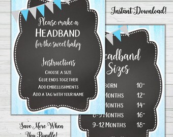 Headband Station Baby Shower Signs - Song Baby Shower Game - Party Activities - Instant Download - Digitial Printable - BONUS GAME