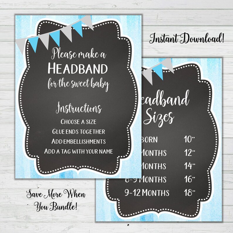Headband Station Baby Shower Signs Song Baby Shower Game Etsy