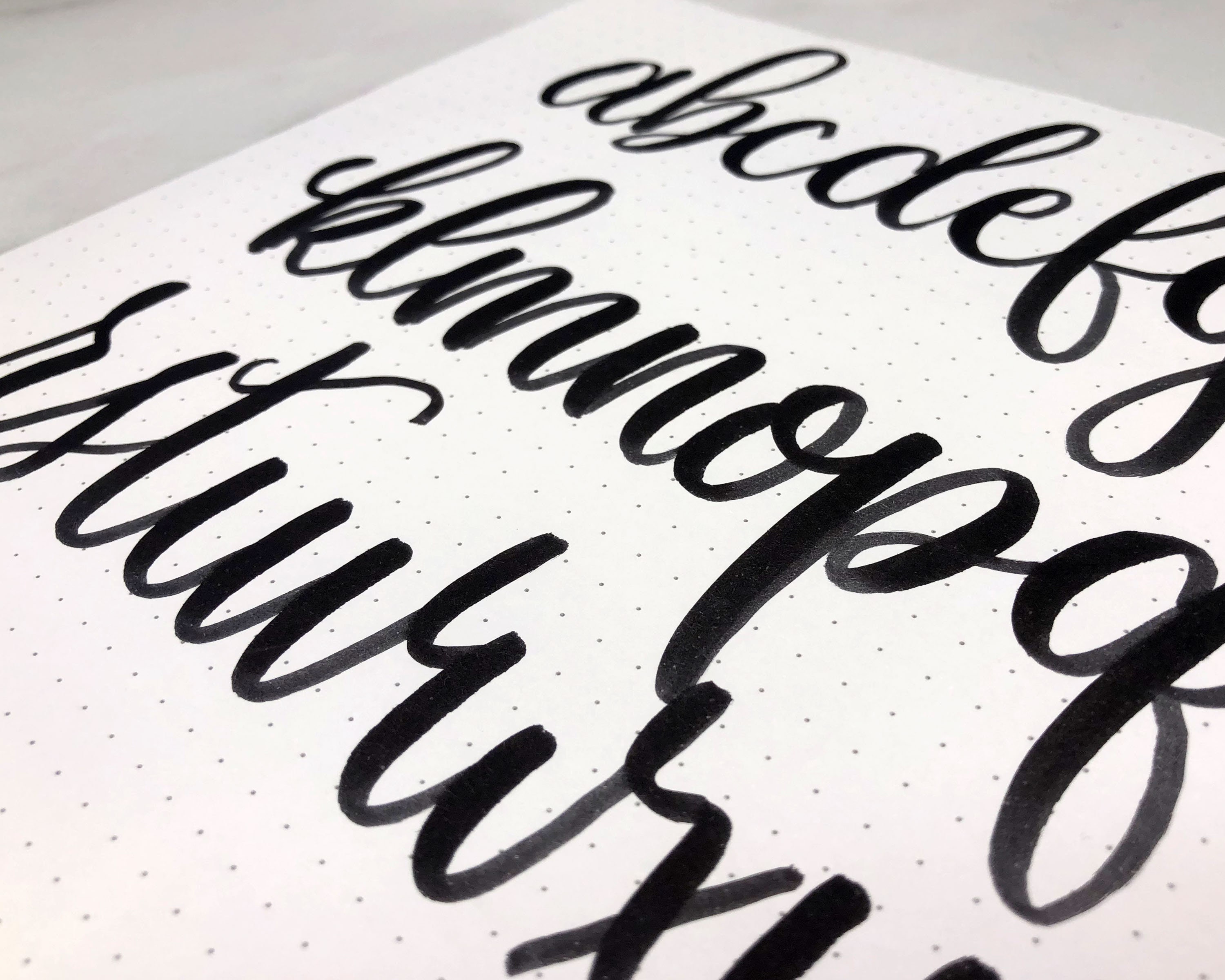 Brush Lettering Worksheets for Large Pens - Calligraphy Worksheets ...