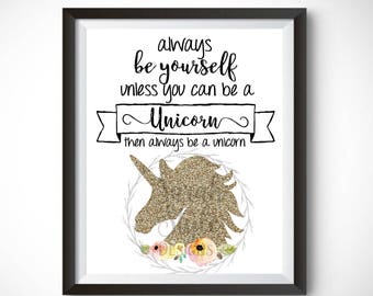 Printable Wall Art - Unicorn Magical Motivational Digital Download Instant Download Home Decor