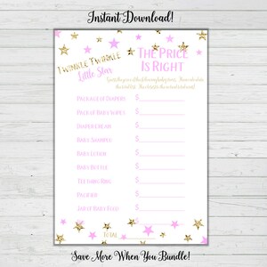The Price is Right Baby Shower Game - Pink and Gold Baby Shower Games -Girl Baby Shower -Instant Download Digital Printable BONUS GAME