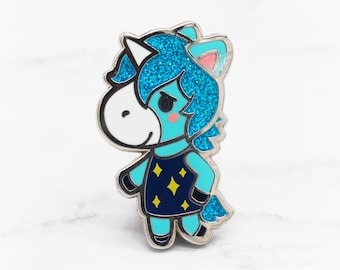 Blue Sparkling Unicorn Enamel Pin