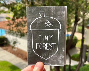 Tiny Forest Zine - Linocut Print