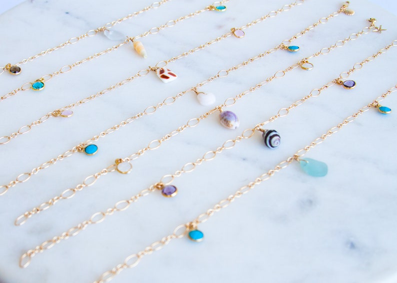 Puka Shell /& Turquoise Anklet