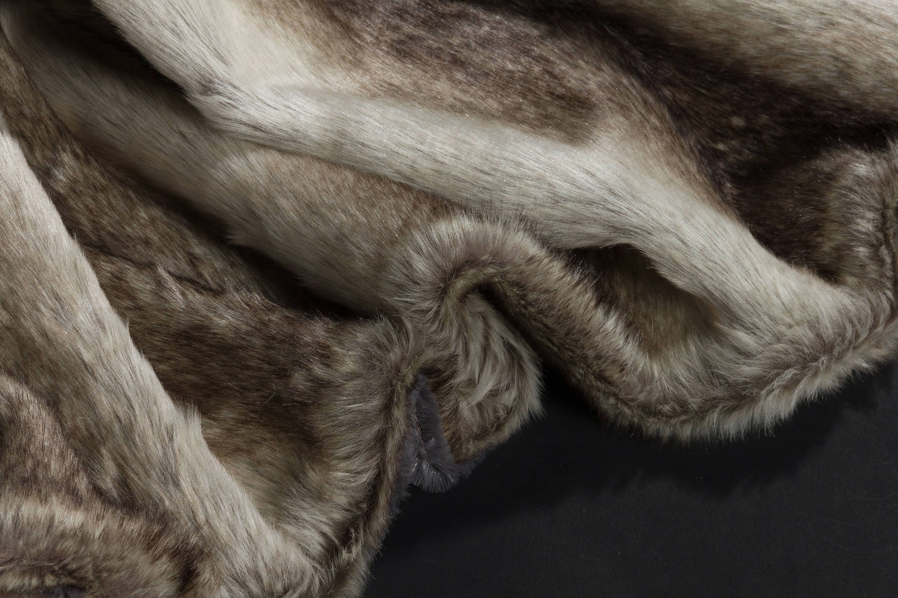 White and Gray Faux Fur Weight Blanket Ribbit Weight | Etsy