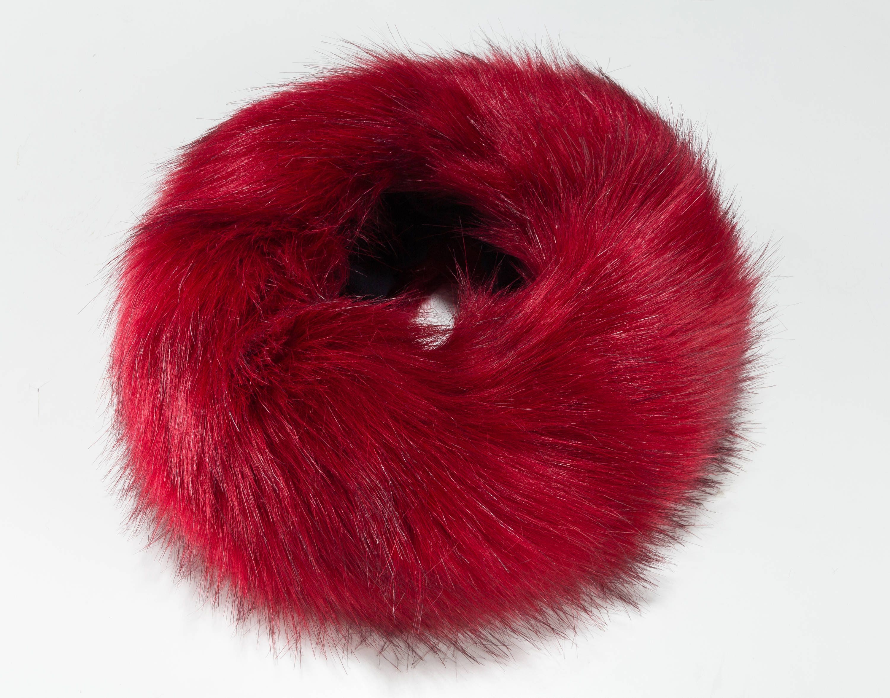 Red Faux Fur Headband Earwarmer Winter Hat Hairband - Etsy