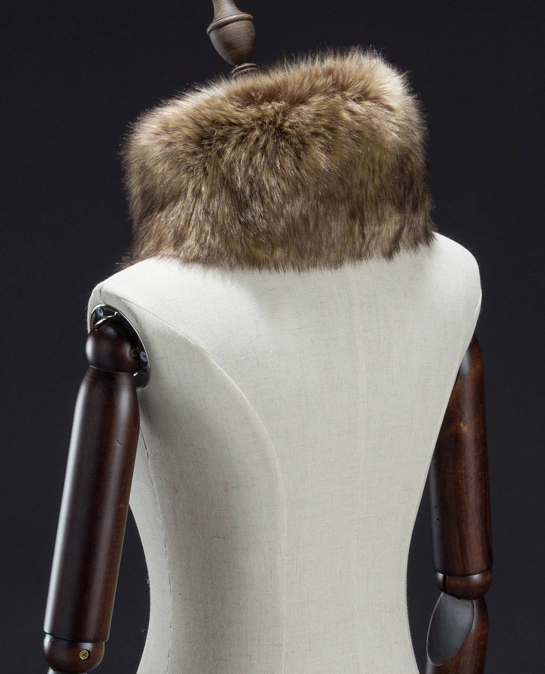 Brown Faux Fur Muffler Neck Wrap Ball End Muffler Faux Fox Etsy