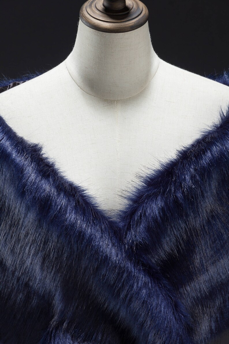 Navy Faux Fur Wrap Bridal Fur Stole Fur Cape Wedding Stole Etsy