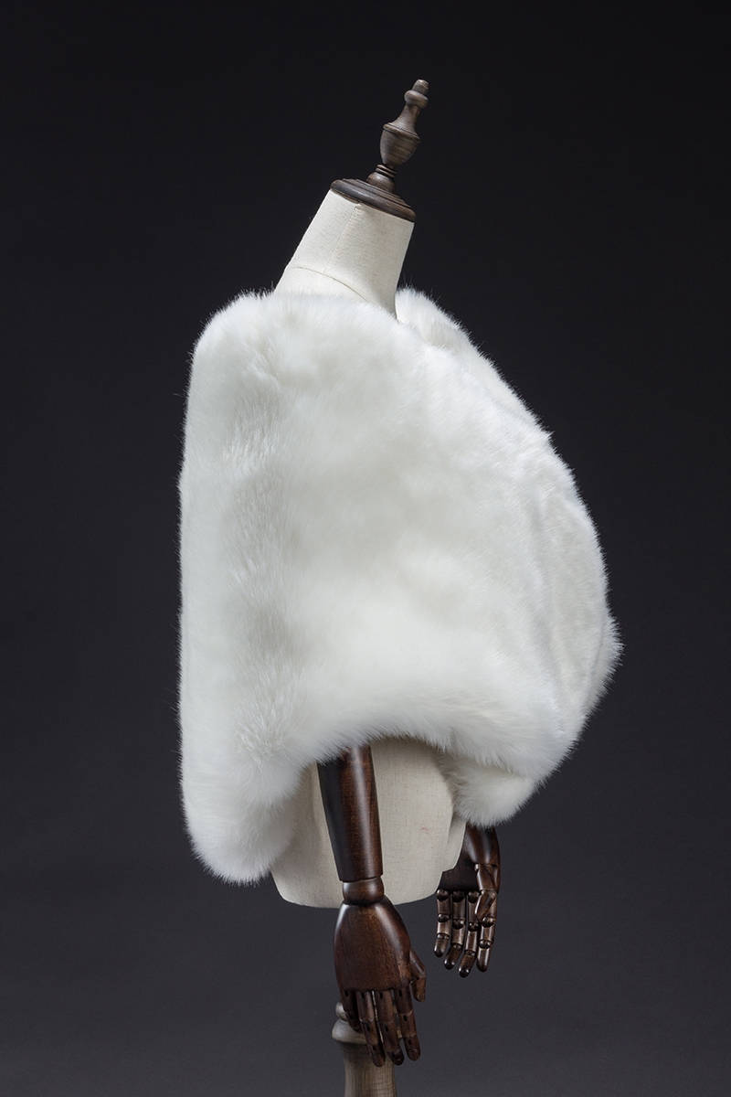 White Large Faux Fur Wrap Bridal Fur Stole Fur Cape Wedding Etsy