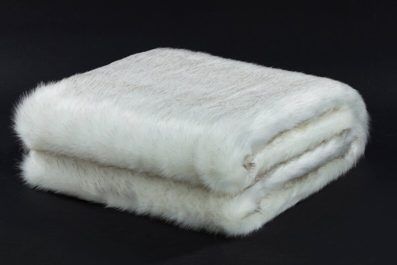 White Faux Fur Weight Blanket Arctic Walf Weight Blanket Etsy