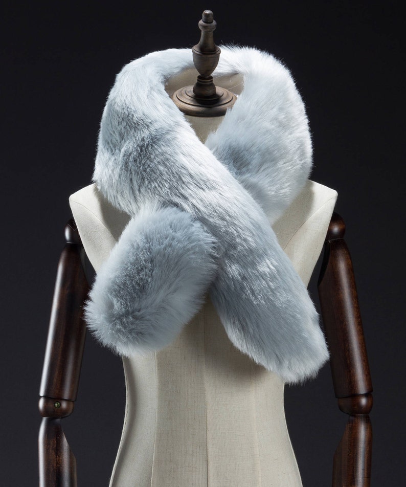 Faux Fur Scarf Baby Blue Faux Fur Scarf Faux Fur Scarves Etsy UK
