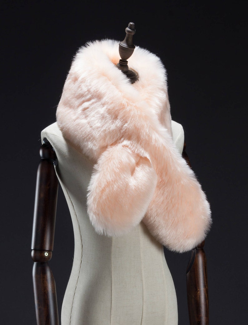 Faux Fur Scarf Baby Pink Faux Fur Scarf Faux Fur Scarves Etsy