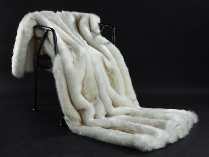 White Faux Fur Weight Blanket Arctic Walf Weight Blanket Etsy