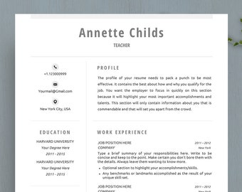 clean resume template for word simple resume template etsy clean simple resume