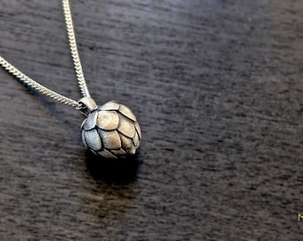 Colgante ALCACHOFA, símbolo de sensibilidad, collar de alcachofa en plata 925, colgante antiguo regalo para ella, regalo para él