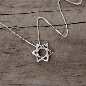 Silver star of david , magen david pendant, gift for bar mitzva, star of david necklace