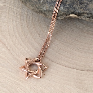 14k Gold Star of David Pendant, Magen David Pendant, Jewish Jewelry, Magen David Necklace, Gold Star of David Pendant, Rose Gold Star