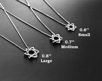 Pendentif étoile De David (Magen David) En Argent 925 - Avec 13 Petites étoiles - Neuf Avec étiquette