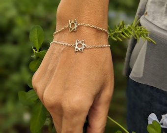 Star of david bracelet, designer magen david ,unique star of david pendant, star of david Jewish jewelry