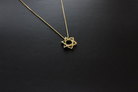 Gold Star of David Necklace