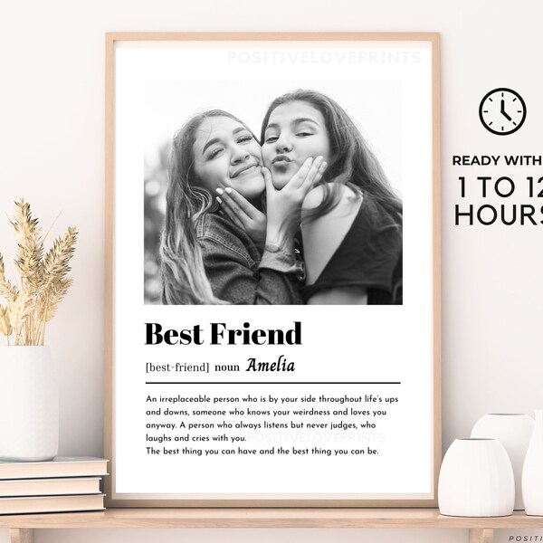 Best Friend Gift, Personalized Print Best Friend, Best Friend Birthday Gift, Best Friend Definition, Printable Bestie Picture Gift Download