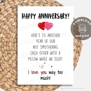 Cartão de aniversário ENGRAÇADO para ele, para o marido, para ela, para a esposa, Cartão de feliz aniversário para impressão, Cartão digital hilário e engraçado para download em PDF