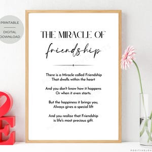 Printable Friendship poem, Best friend poem, Birthday poem for friend, Thoughtful gift poster for bestie, Digital download wall art print