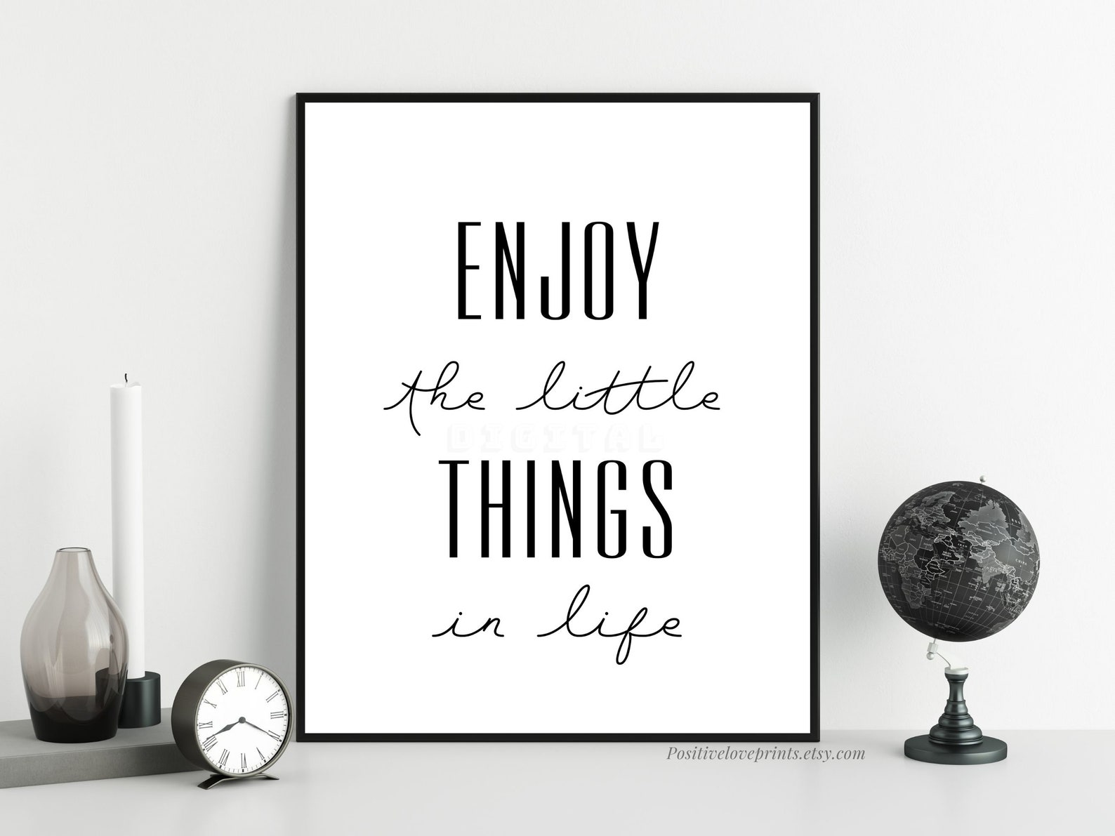Inspirational Art Minimal Wall prints Enjoy the little | Etsy