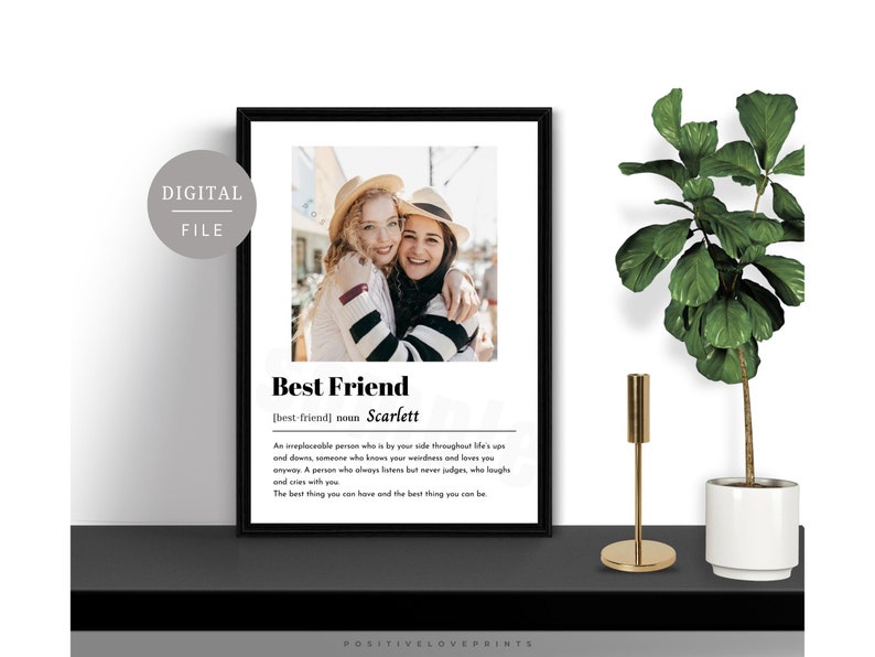Best Friend Digital Print, Best Friend Definition Printable Gift, Best Friend Picture Print
