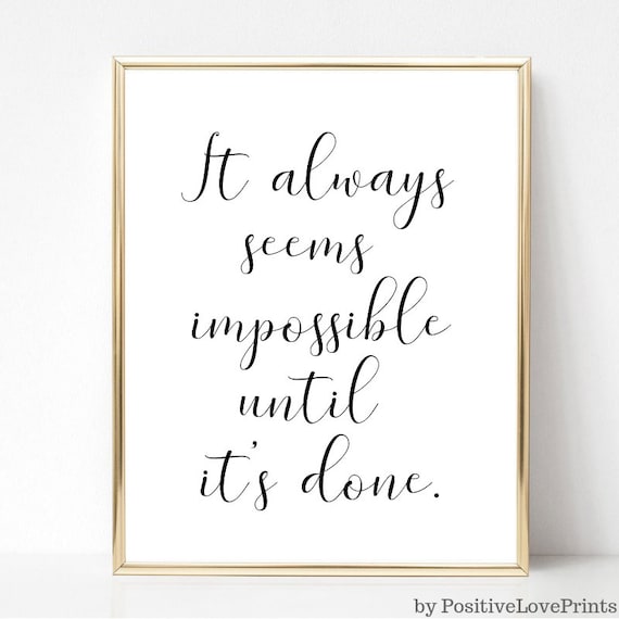 Motivational Printable Quote for Office or Home Decor | Etsy