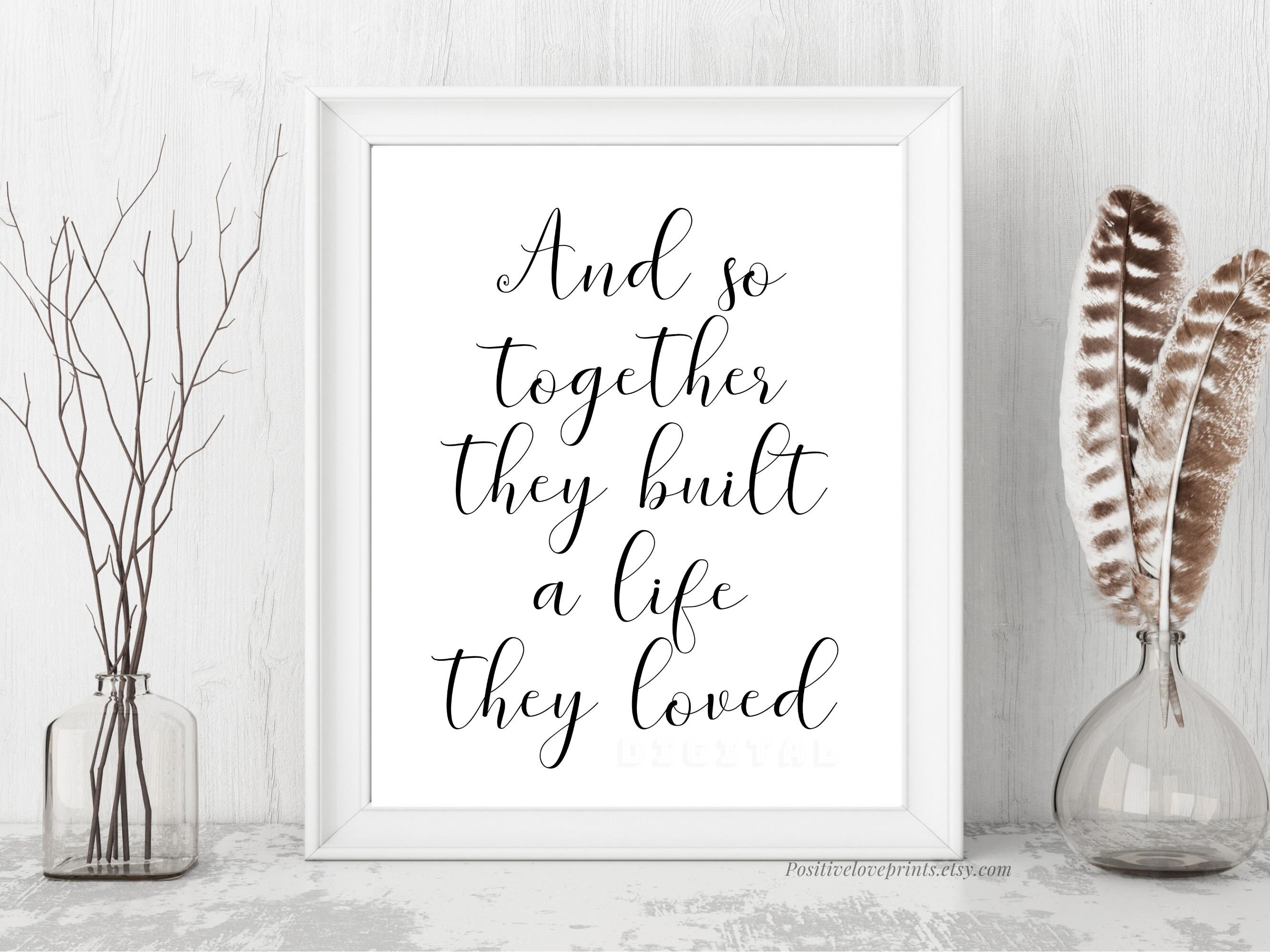 Couples Bedroom Wall Art Printable Quote And so together Etsy
