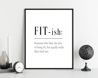 Funny gym poster, Printable Fit ish definition, Fitness poster, Gym wall art, Home Gym print Workout quote print, Fitish Digital Download