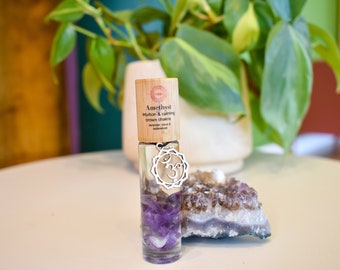 Amethyst Gemstone Essential Oil Roll-on: Intuition and Calming