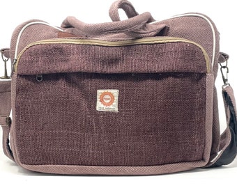 Hemp Laptop Bag Shoulder Strap and 2 zipper compartments