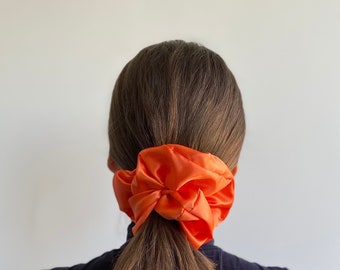 XXL Orange Scrunchie, Oversized Scrunchie, Big Extralarge Giant XXL Scrunchie, Hair Ties Top Knots Hair Rubber Woman Gift Summer