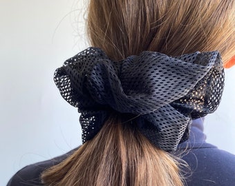 XXL Black  Scrunchie, Oversized Big Extralarge Giant XXL Scrunchie, Hair Ties Top Knots Hair Rubber Woman Gift Summer